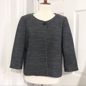 Talbots Blazer Black/White 3/4 sleeve Lined